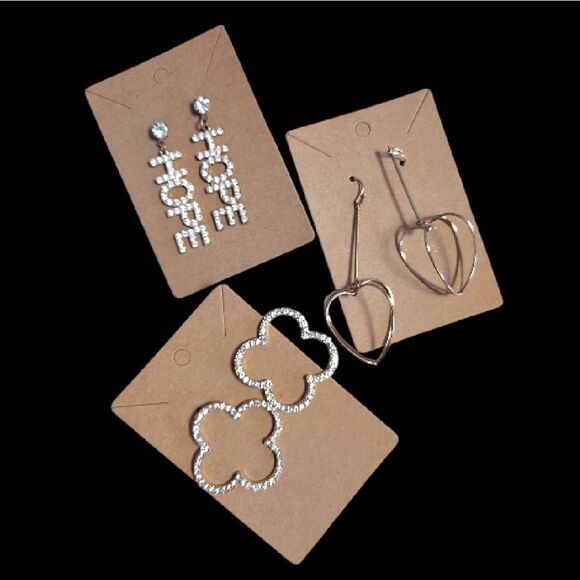 Earrings 3 Pairs Gold Toned Elegant Boho Bundle NWT - Picture 10 of 15